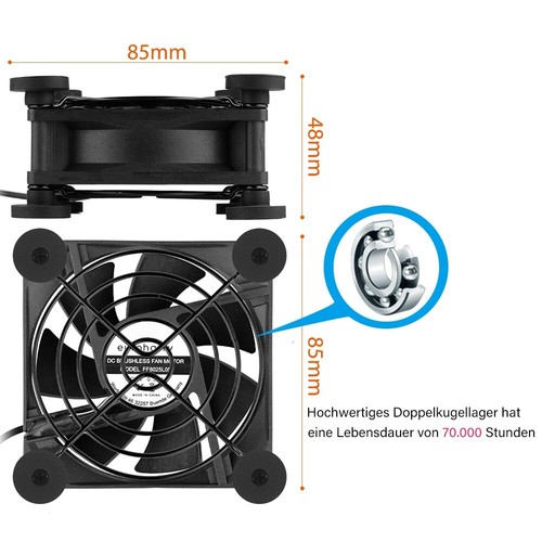 Usb ventilator lüfter 80mm - ventilator,